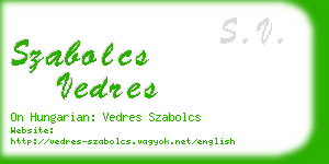 szabolcs vedres business card